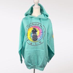 Old Orchard Beach Maine Hooded Sweatshirt Blue Cotton Blend Large